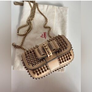 Christian Louboutin Calfskin Spiked Sweet Charity Small Crossbody